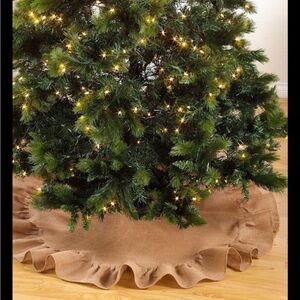 Jute Christmas Holiday Tree Skirt 53" NEW
